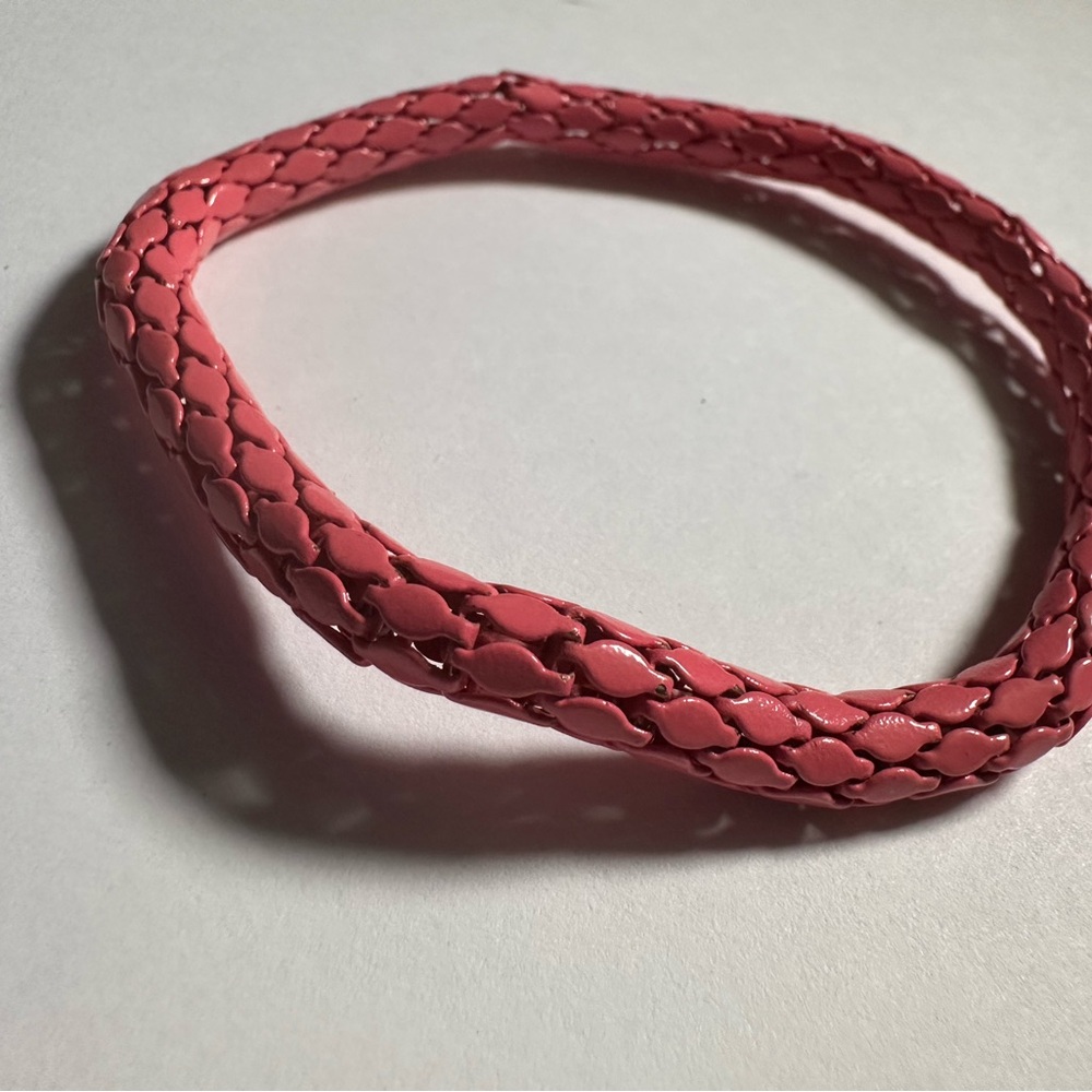 Chic Pink Braided Chain Bracelet